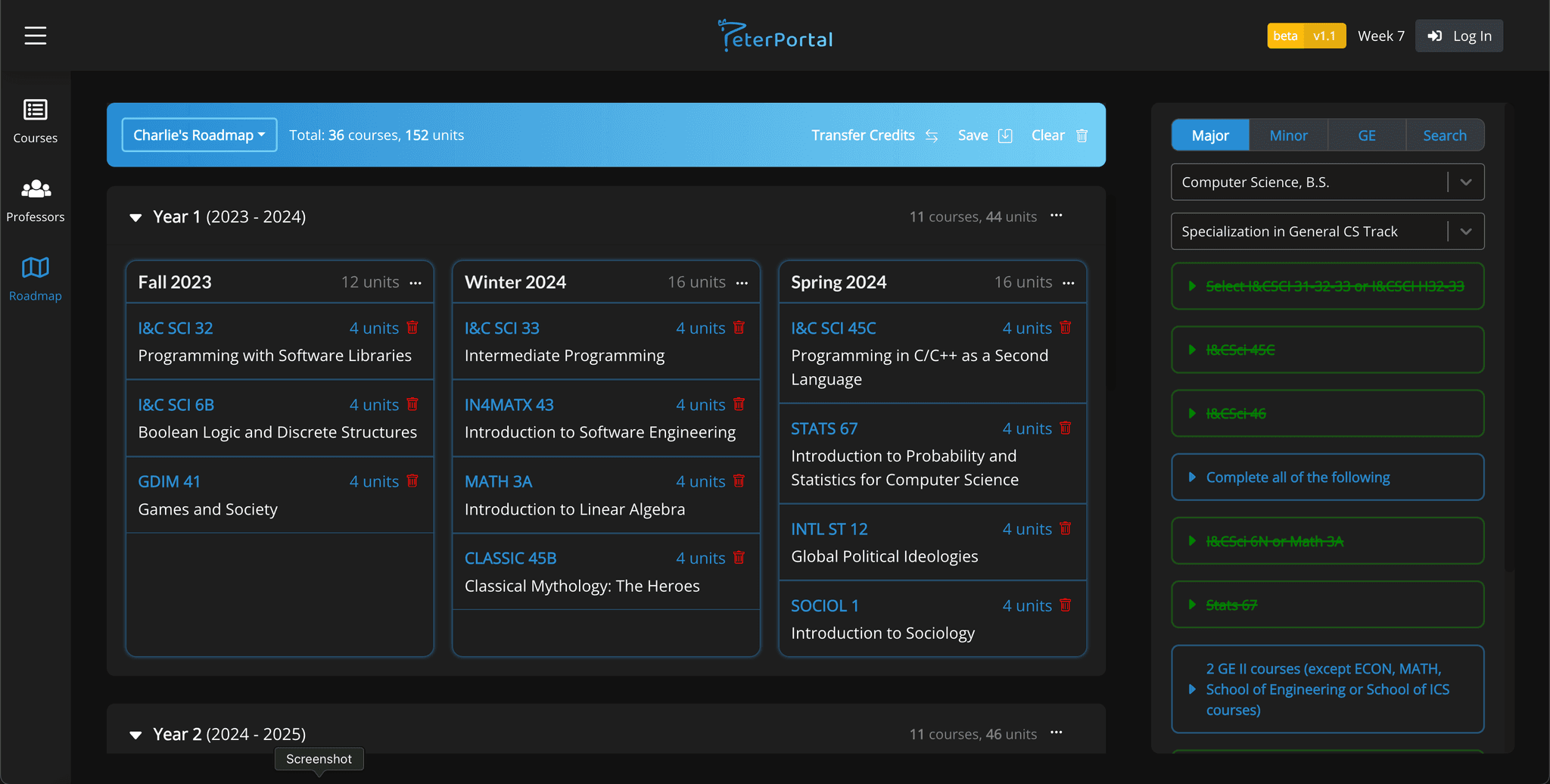 Screenshot of PeterPortal