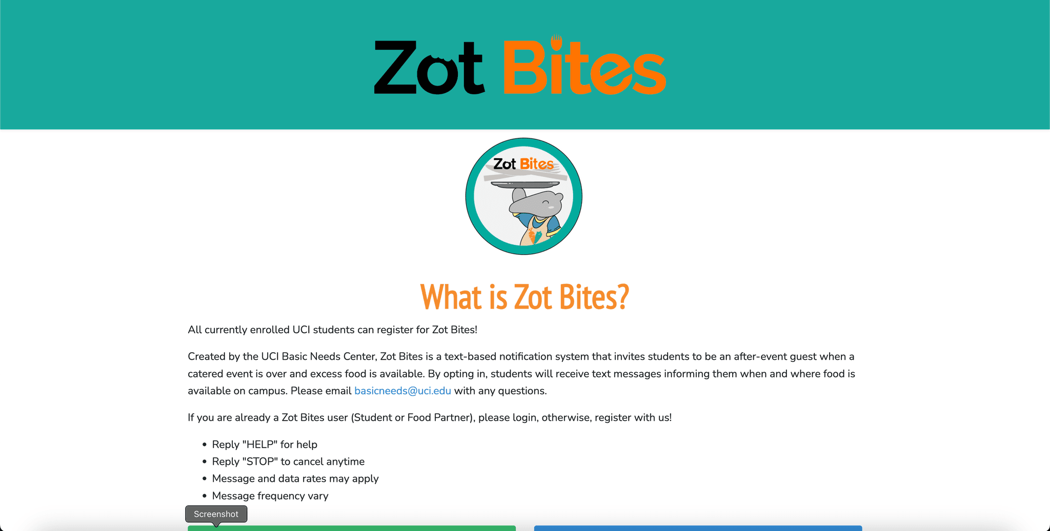 Screenshot of ZotBites